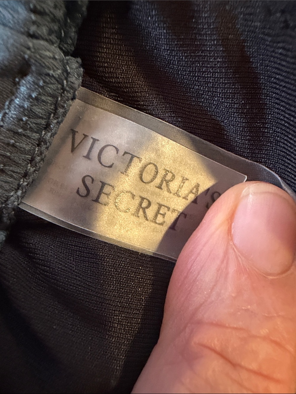 Victoria’s Secret/BECCA Gray Halter Top L Black Hipster Bottoms S Two-Piece Swim - Picture 4 of 9